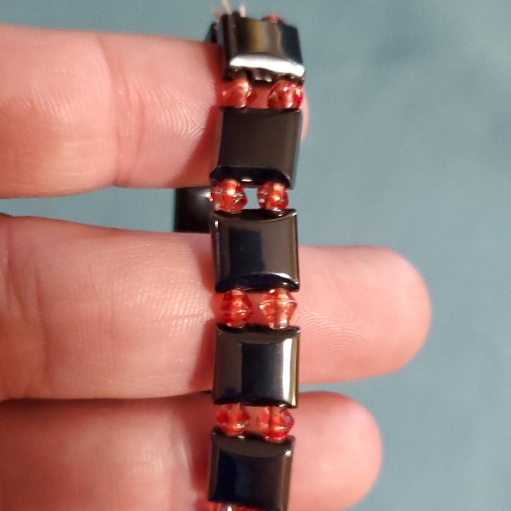 π 3 for $15 Deal! πStretch bracelet red/orange and gray - Picture 3 of 3